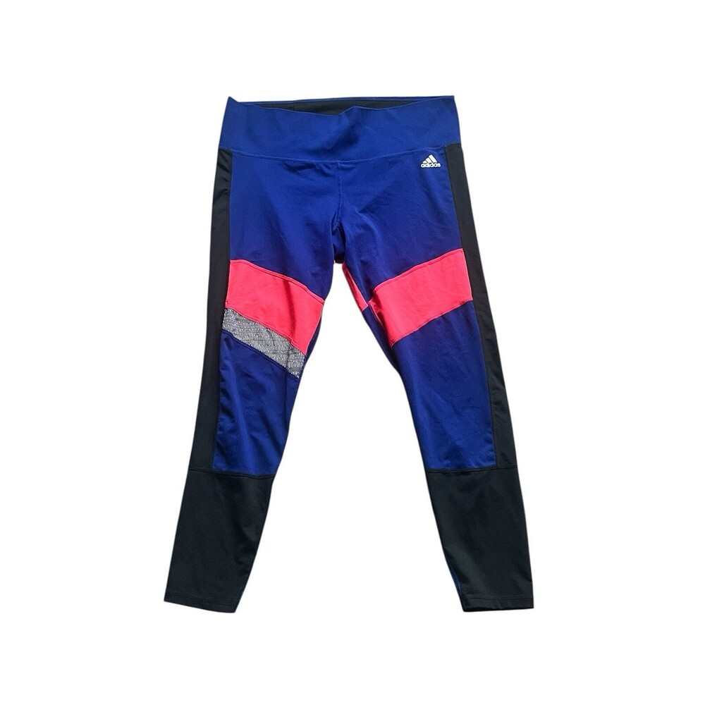 Adidas Climalite Leggings Womens Size Extra Large XL Blue Pink Black EUC